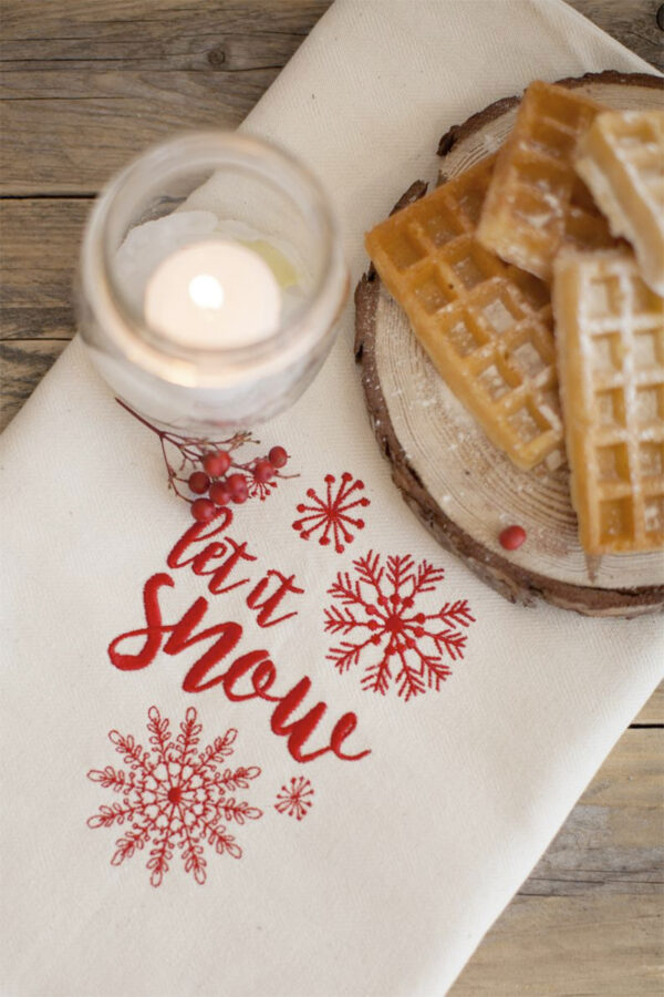 Canovaccio con ricamo di Natale "Let it Snow"