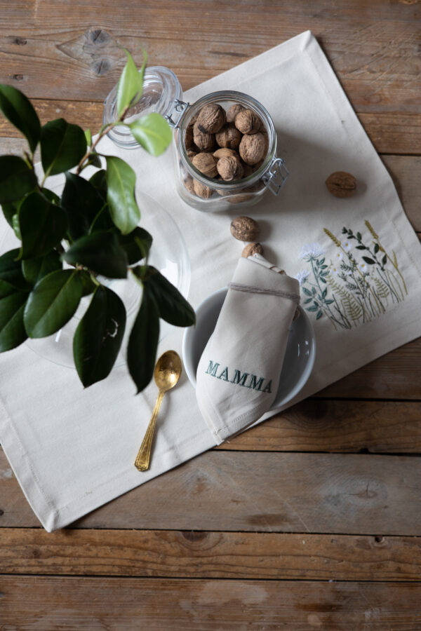 Gift Box per la Mamma-Set colazione ricamato - Natura